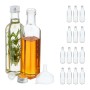 Relaxdays Flaschen zum Befüllen Glas Transparent Mit Trichter 16er Pack 22 cm x 4,5 cm x 4,5 cm