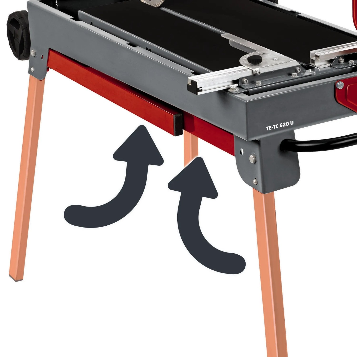 Einhell TE-TC 620 U Radial-Fliesenschneider mit einklappbarem Untergestell.