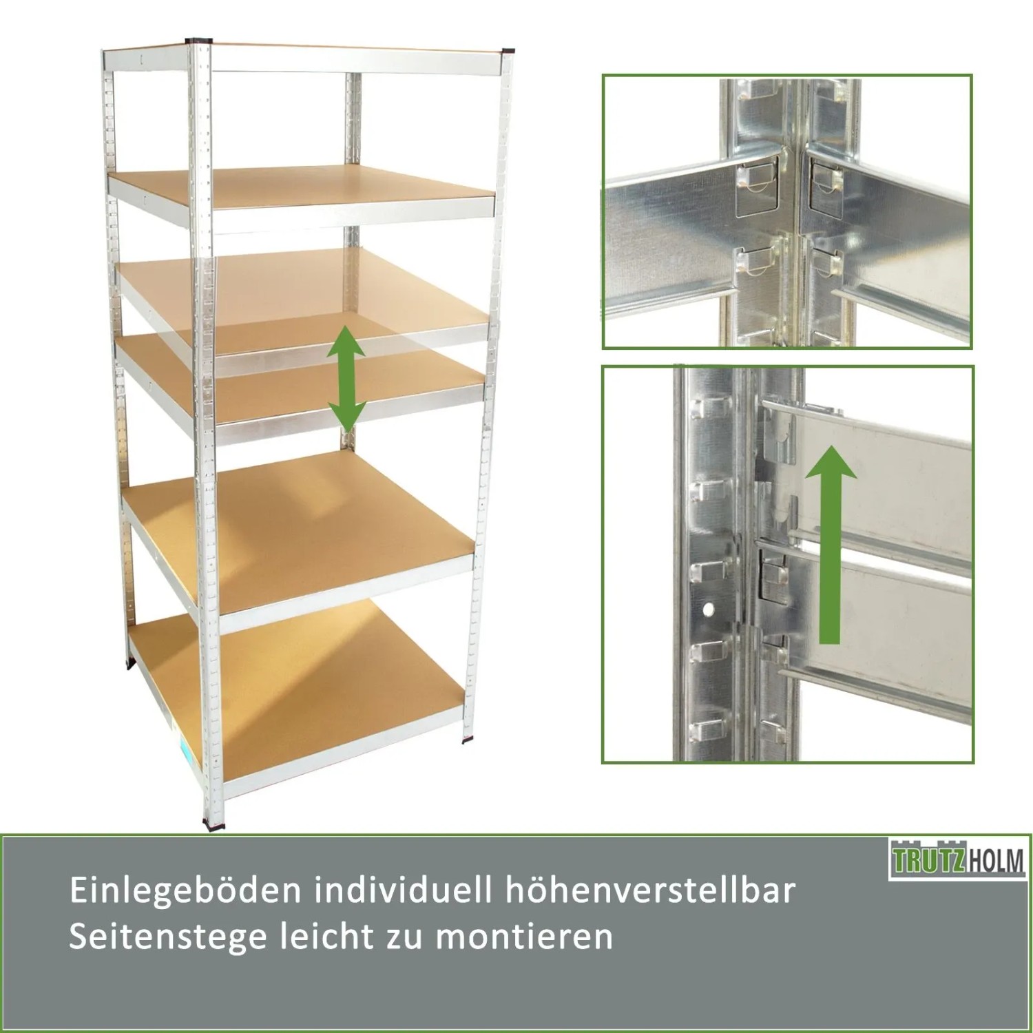 TRUTZHOLM Schwerlastregal 180x60x60cm 875 kg 5 Böden Regal_4
