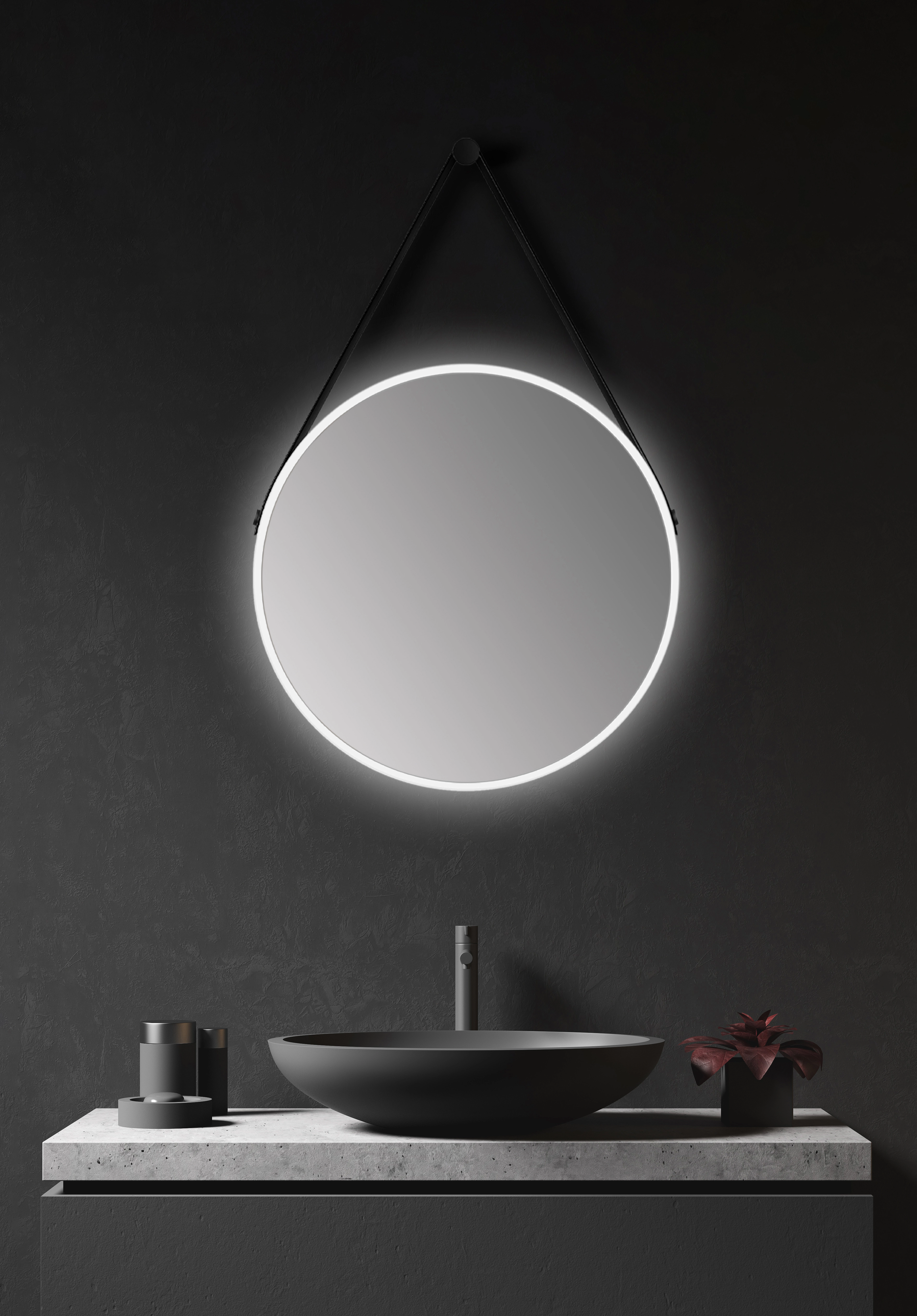 DSK Design LED-Lichtspiegel Silver Barbier Ø 50 cm Weiß Matt Rund kaufen  bei OBI