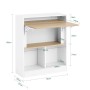 SoBuy Klapptisch Schreibtisch weiß-natur, ausgeklappt, mit Schrankfächern. Maße 70x85x57cm.