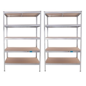 2er Set: TRUTZHOLM Schwerlastregale, 180x115x75cm, mit 5 Böden und 875kg Traglast. Ideal für Garage, Keller oder Lager.