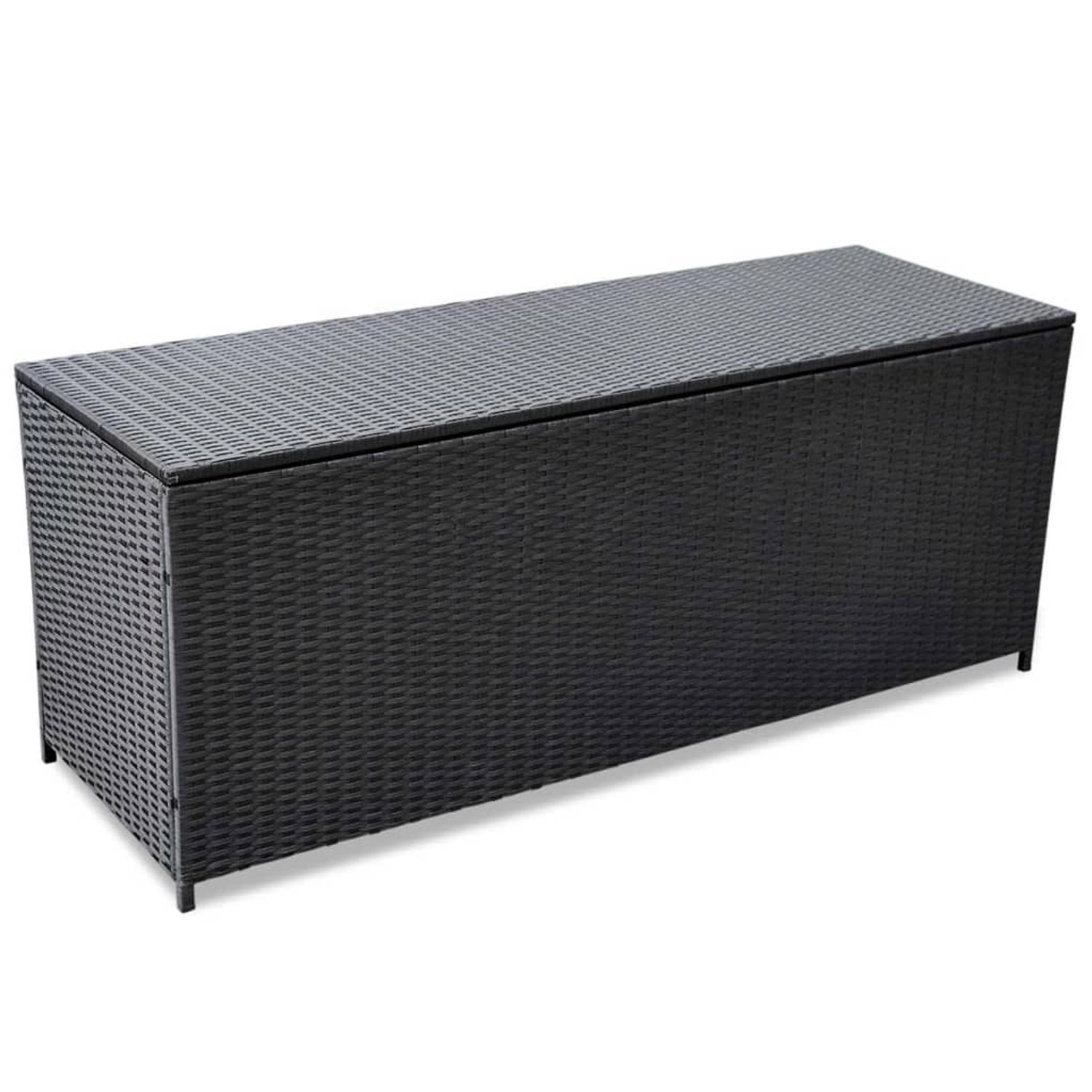furnicato Garden-Auflagenbox Schwarz 150x50x60 cm Poly Rattan günstig online kaufen