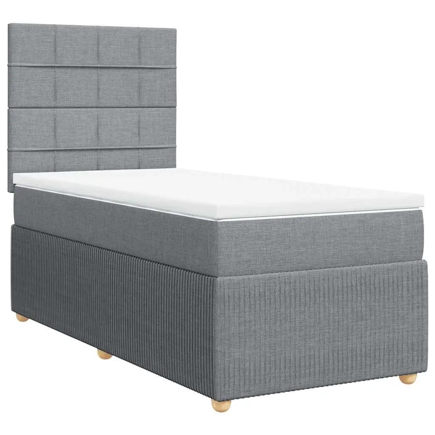 vidaXL Boxspringbett mit Matratze Hellgrau 80x200 cm Stoff 3294183 günstig online kaufen