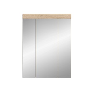 Hängeschrank mit Spiegel, 60x79x18 cm, Sonoma Eiche hell, für Bad-Einbauschränke.