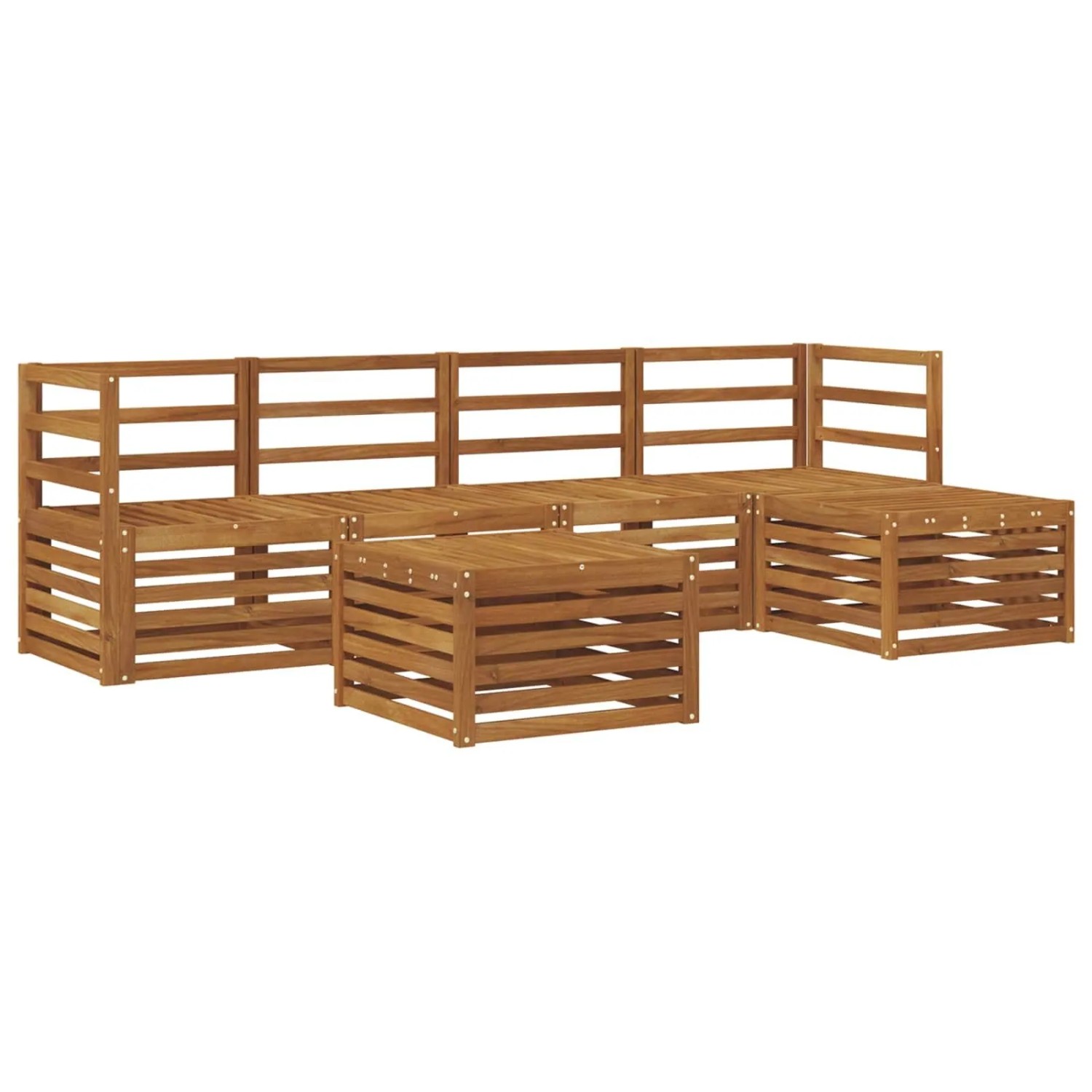 vidaXL Sofagarnituren 6 Tlg Natur Massivholz Akazie 3374669
