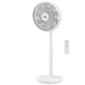 Weißer HOMCOM Standventilator (40x36x110cm) mit Fernbedienung. Leiser Ventilator für angenehme Kühlung.