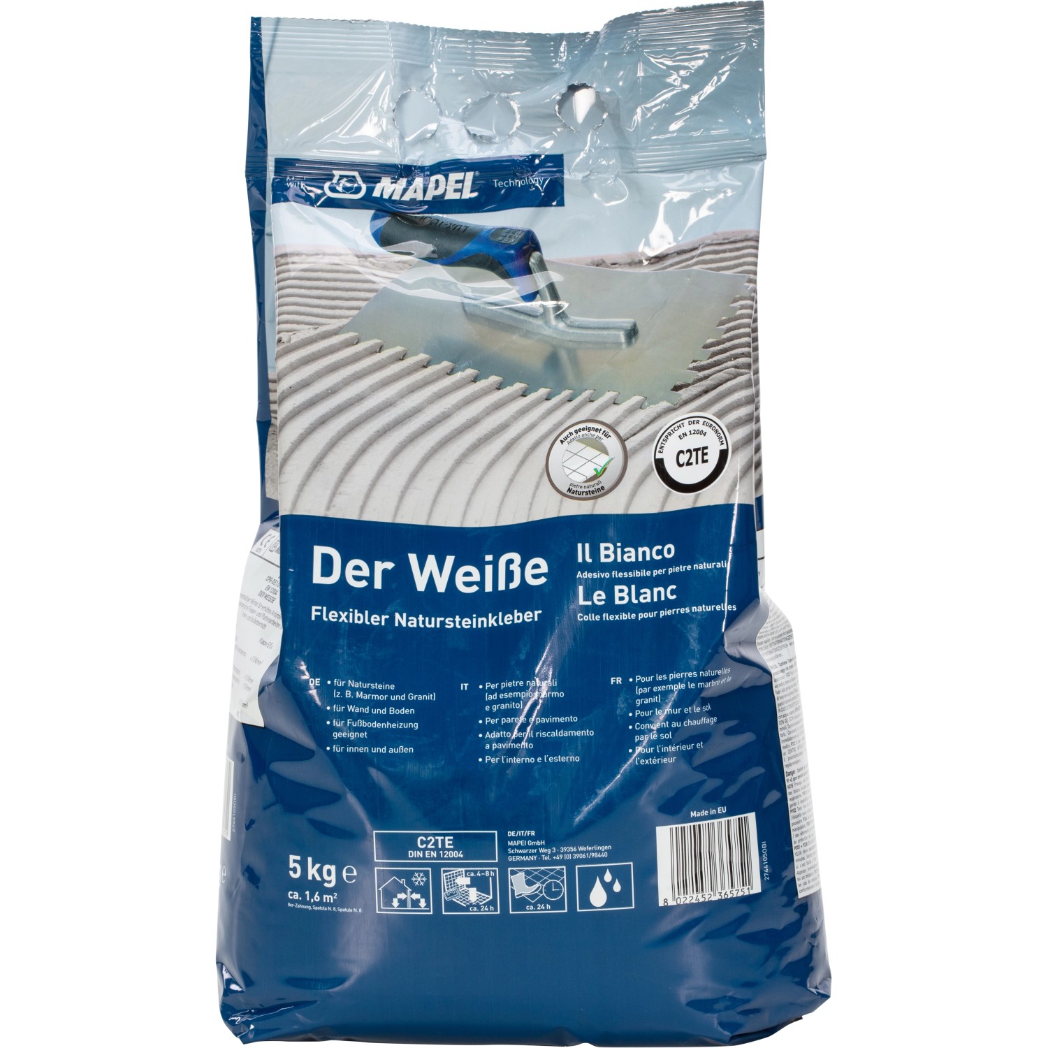 Der Weiße Natursteinmörtel C2TE 5 kg