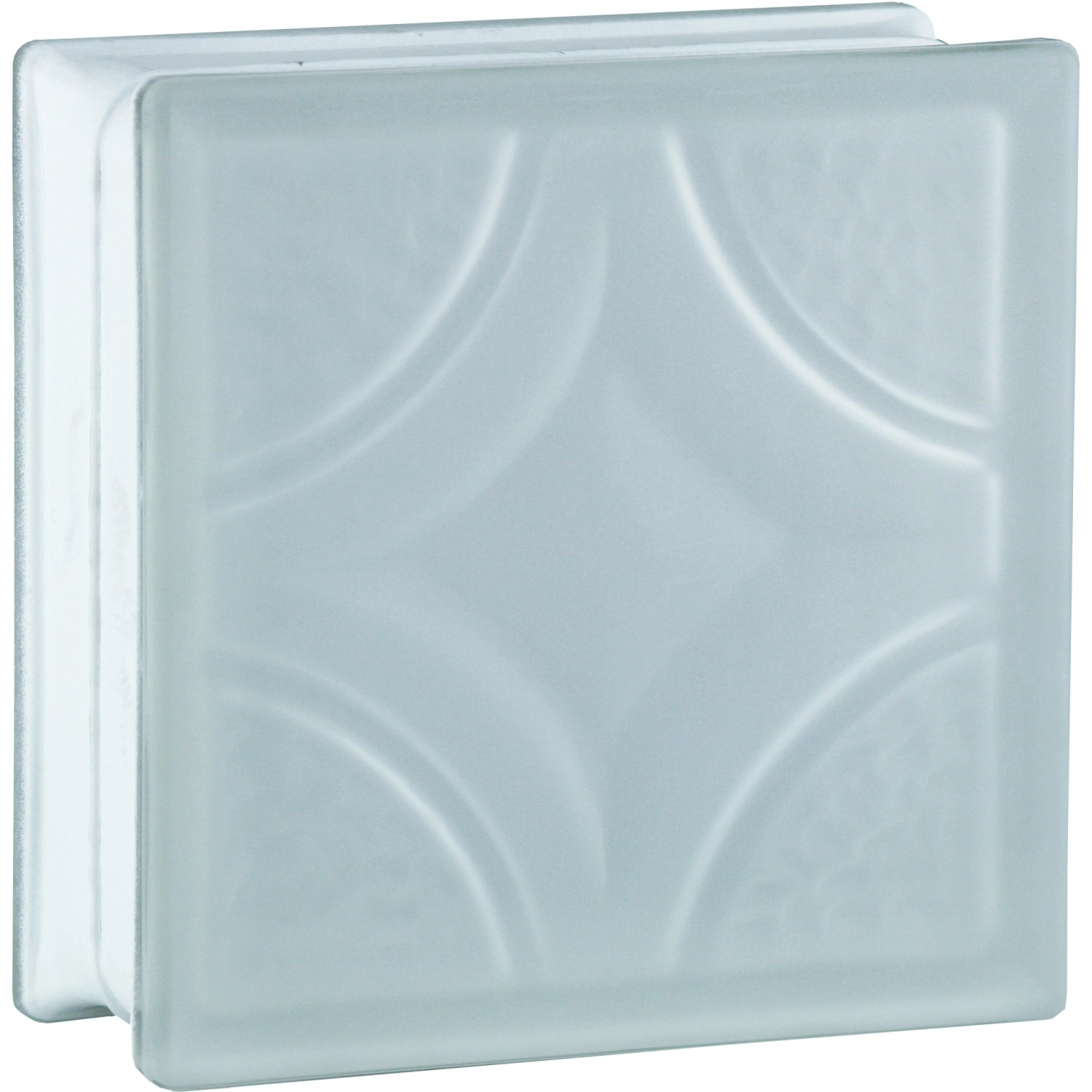 BM Glasstein Rombo Super White 2-Seitig Satiniert 19 cm x 19 cm x 8 cm