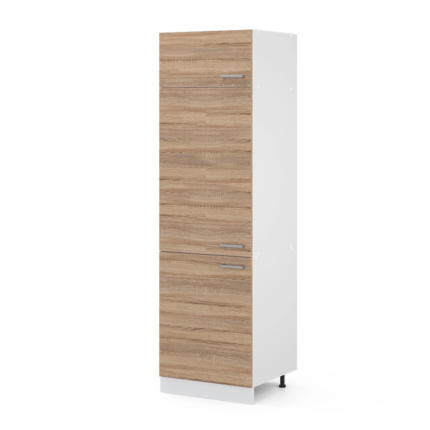 Vicco Kühlumbauschrank R-Line Hochschrank für die Küche Sonoma/Weiß 60 cm