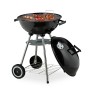 Relaxdays Kugelgrill Stahl Edelstahl Schwarz Fahrbar Mit Deckel 77 cm x 44 cm x 51 cm 3,4 kg