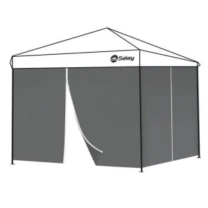 Graue Sekey Pavillon Seitenwand mit Reißverschluss, wasserdicht und UV-beständig. Für 3x3 m Pavillons.