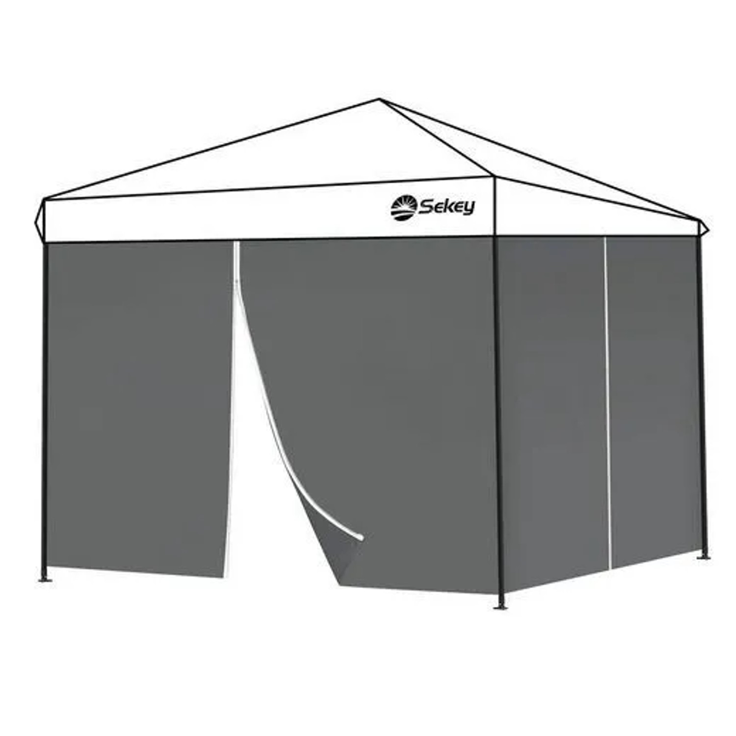 Sekey Pavillonseitenteile 2er Set mit Reißverschluss Für 3x3 m 3x6 m 3x9 m Pavillon