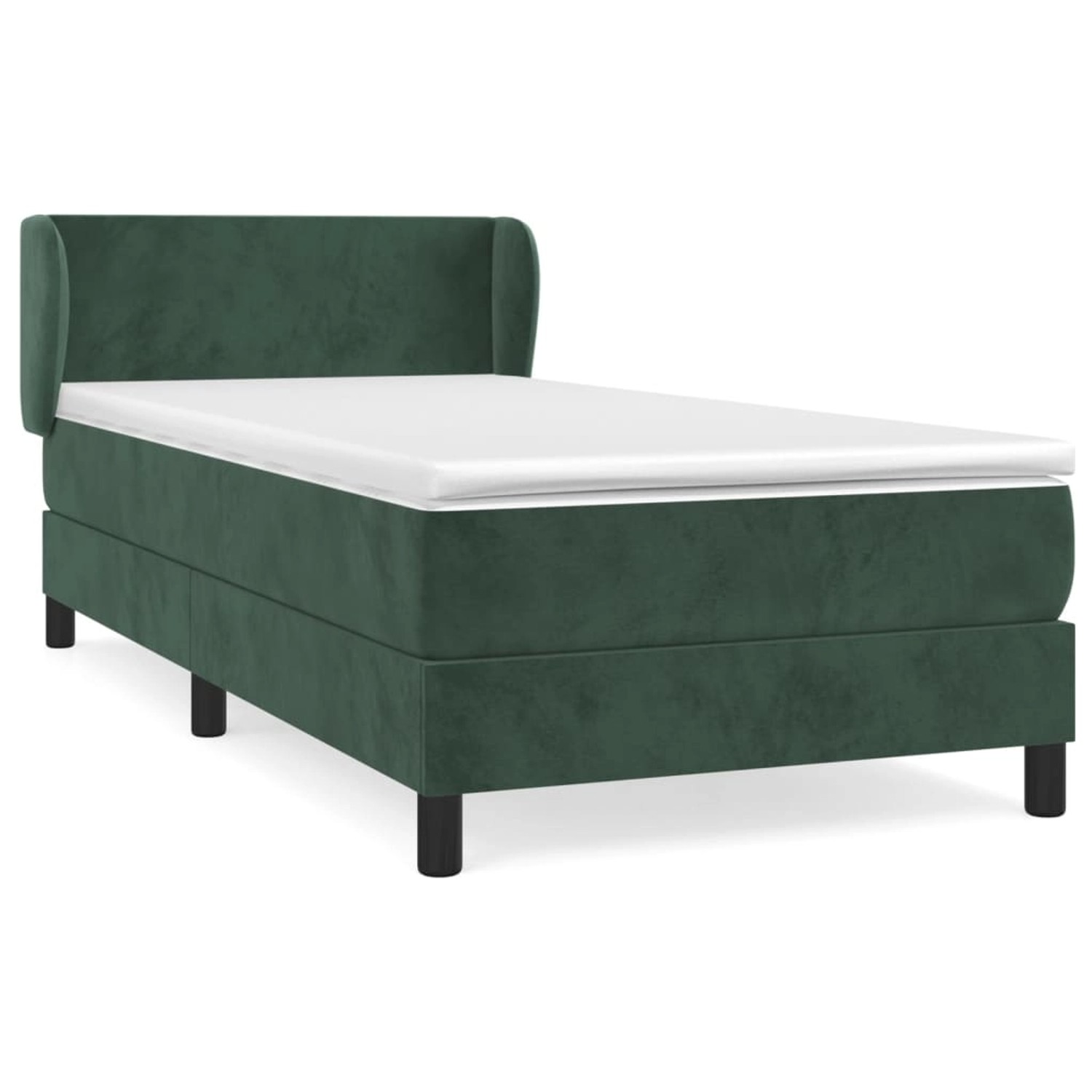 vidaXL Boxspringbett mit Matratze Dunkelgrün 90x200 cm Samt1372430 günstig online kaufen