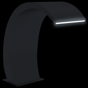 Edelstahl Pool-Wasserfall mit LED, 22x60x70cm, für Gartenteich & Pool.