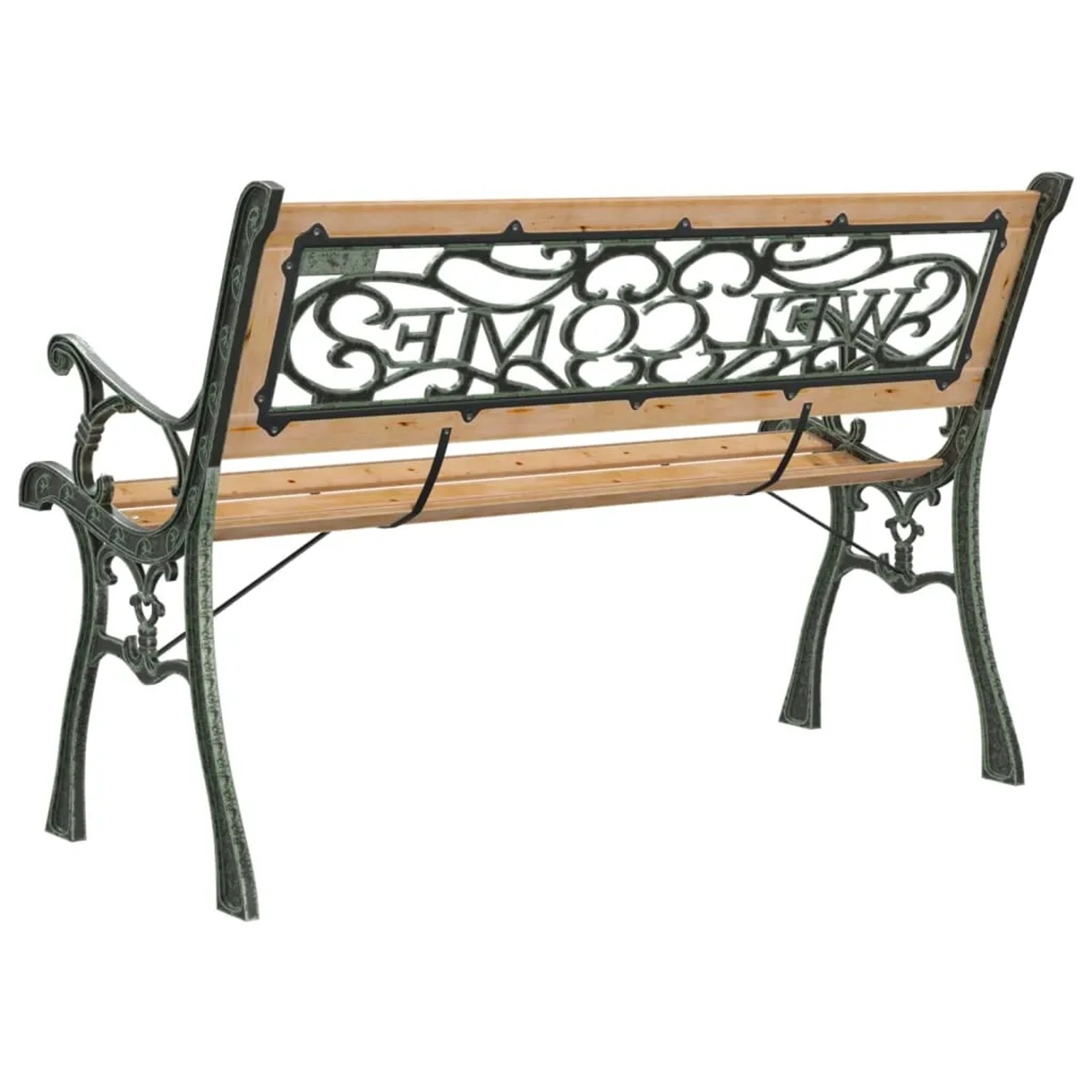 VidaXL Gartenbank aus Tannenholz mit dekorativer Rückenlehne im nostalgischen Design.
