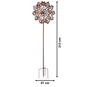 Kobolo Windrad Gartenstecker Dekostecker Windspiel XXL FIORE