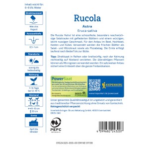 Kiepenkerl Salatrauke Astra Samenpackung, Gemüsesamen für nussig-würzigen Salat.