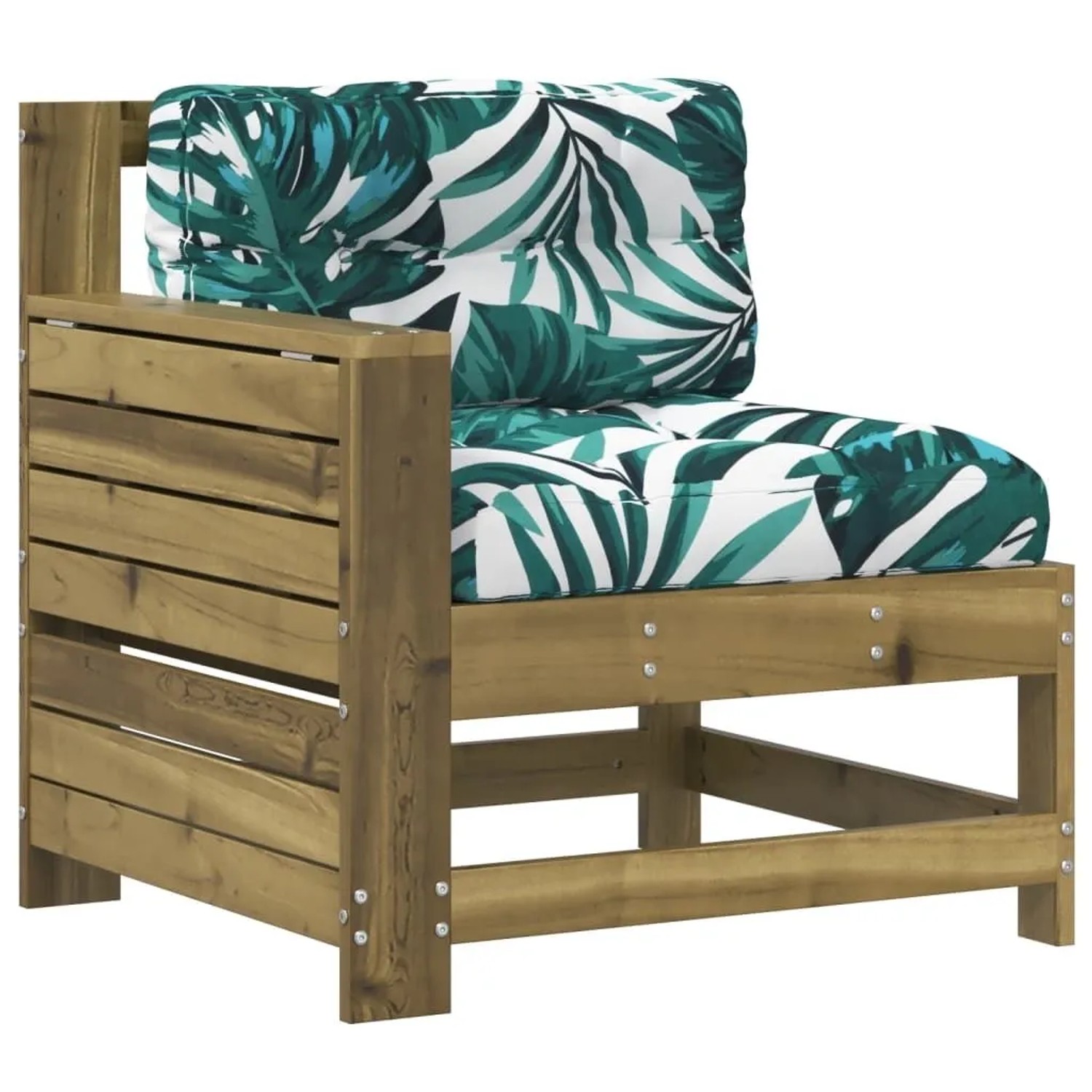 vidaXL Gartensofa mit Armlehne und Kissen Kiefernholz Imprägniert 844918