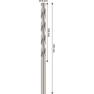 Bosch Spiralbohrer Pro Metal HSS-G, 8 mm Durchmesser, silberfarben, für Metallbohrungen.