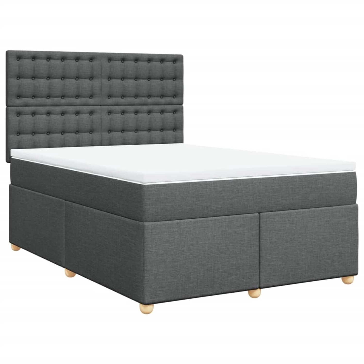 vidaXL Boxspringbett mit Matratze Dunkelgrau 140x200 cm Stoff 3291318 günstig online kaufen