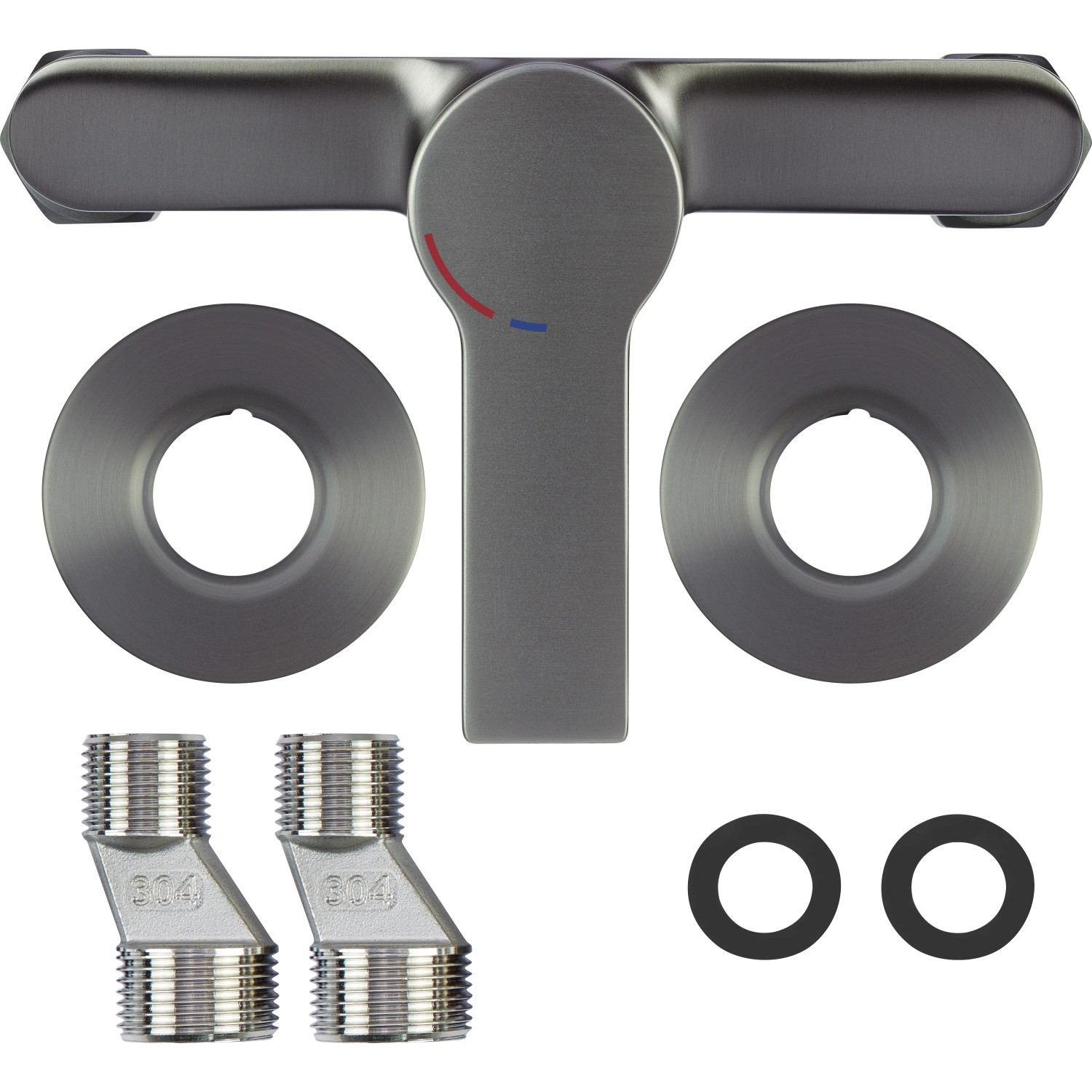 Duscharmatur Bisenzio Einhebel Gunmetal mit S-Anschluss und Montagematerial.
