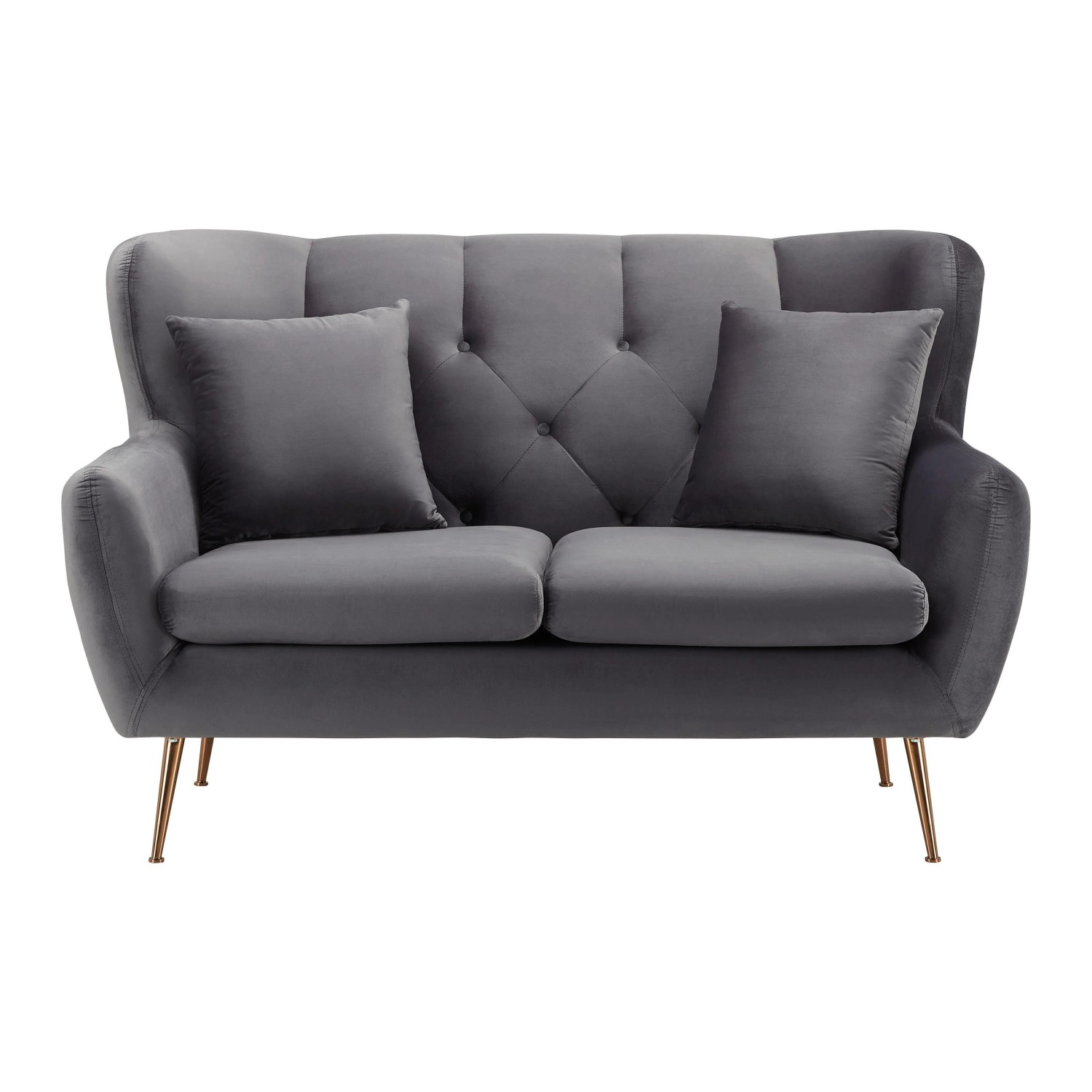 Bessagi Home Sofa Linus Grau Samt
