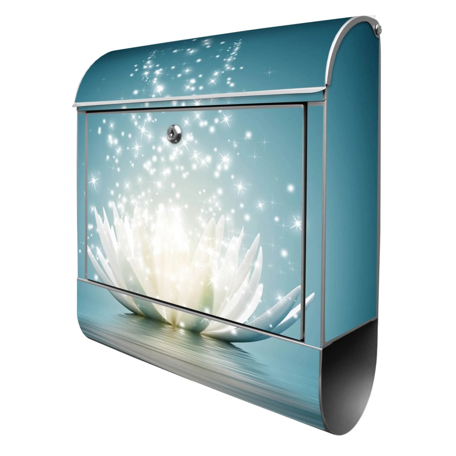 Banjado Design Briefkasten Silber Pulverbeschichtet 39x47x14cm 2 Schlüssel günstig online kaufen