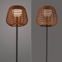 LED-Akku-Stehleuchte Askia, 120cm, Rattanschirm, schwarz. Dekoleuchte für stimmungsvolles Licht.