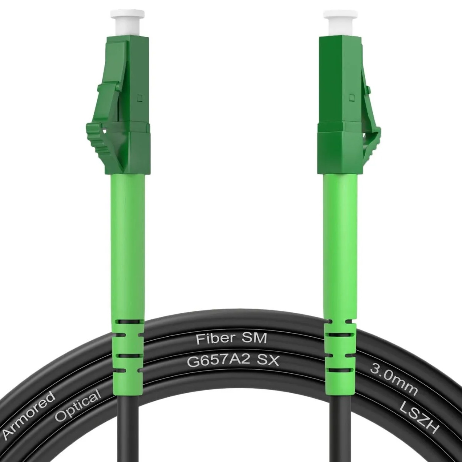 hb-digital LWL Simplex Patchkabel LC/LC APC Singlemode OS2 Armored 15m