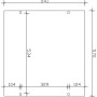 Skizze des Skan Holz Carport Westerwald mit Maßangaben (570x541cm) für die Planung.