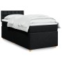 Schwarzes vidaXL Boxspringbett 100x200 cm mit Matratze und weißer Bettwäsche.