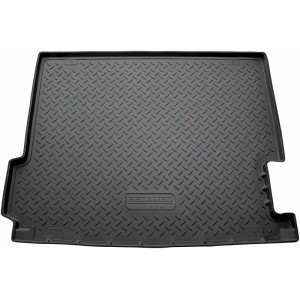 Schwarze Gummi Kofferraumwanne für BMW X3 (F25) 2010-2017, passgenau mit Rand.