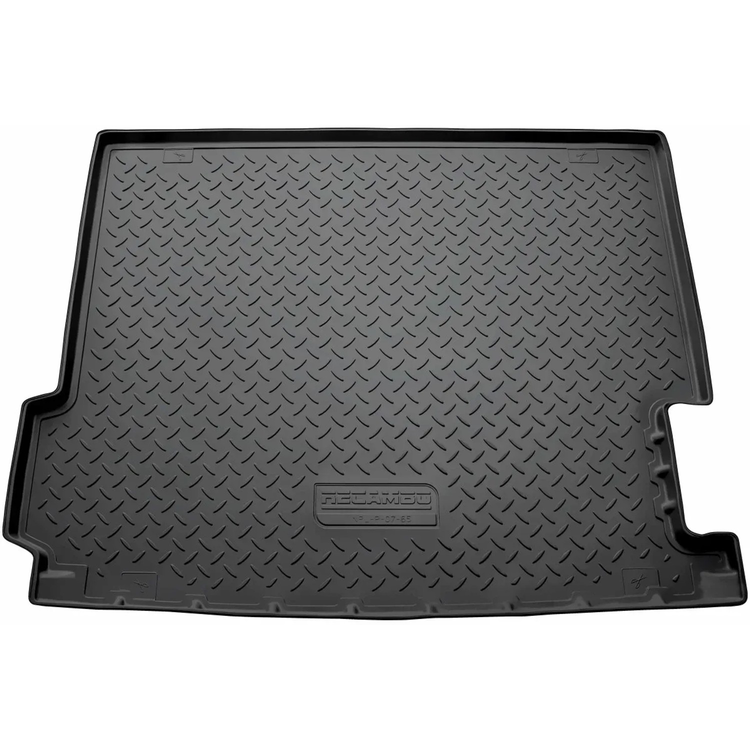 Schwarze Gummi Kofferraumwanne für BMW X3 (F25) 2010-2017, passgenau mit Rand.