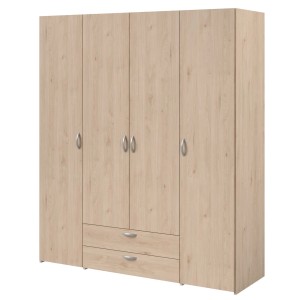Parisot Kleiderschrank in Jackson Eiche Drehtürenschrank 4-Türig 160 x 185 cm Enjour