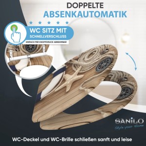 SANILO WC Sitz mit Absenkautomatik Top Fix Maritime