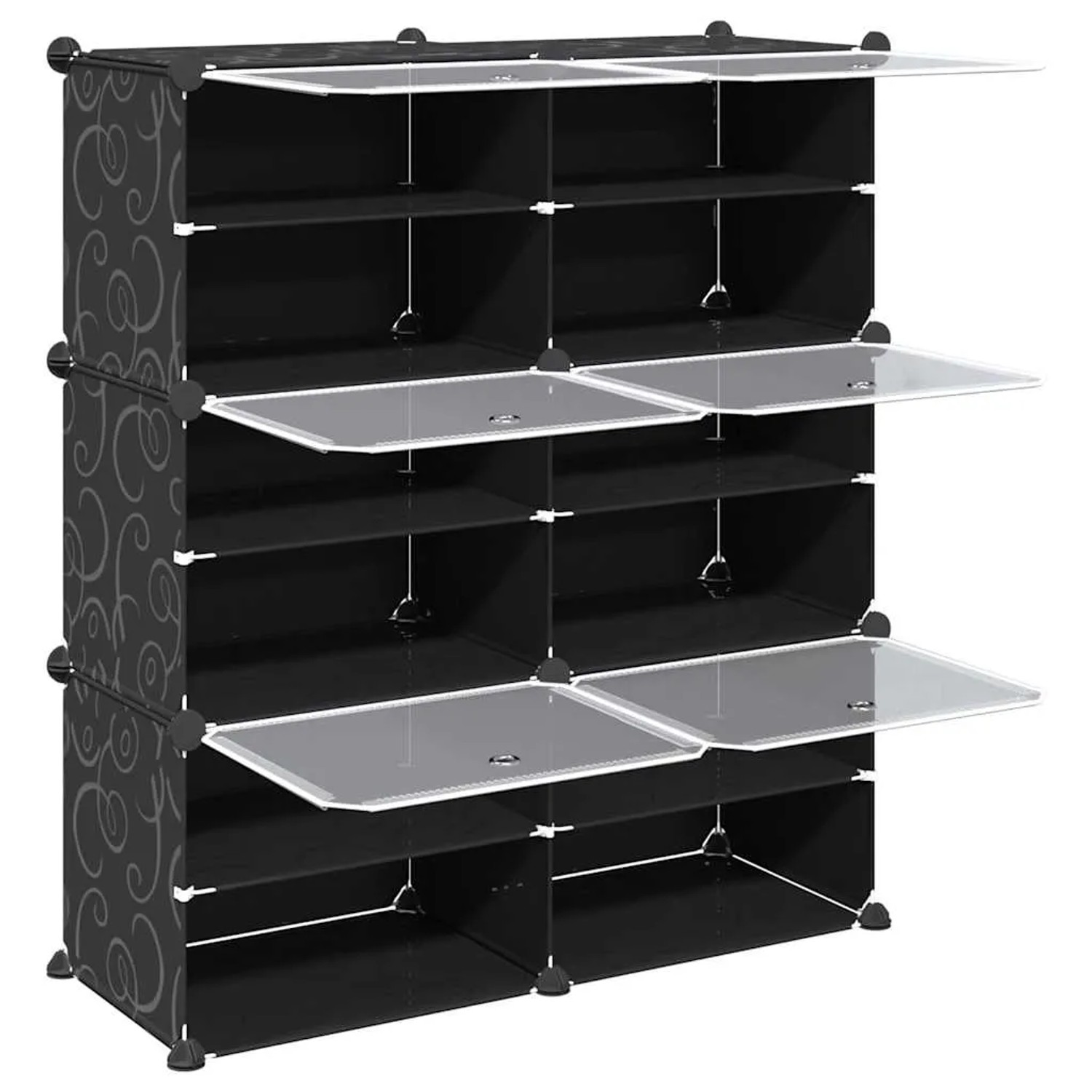 vidaXL Regalsystem mit 6 Würfeln und Türen Schwarz PP 4019576_5