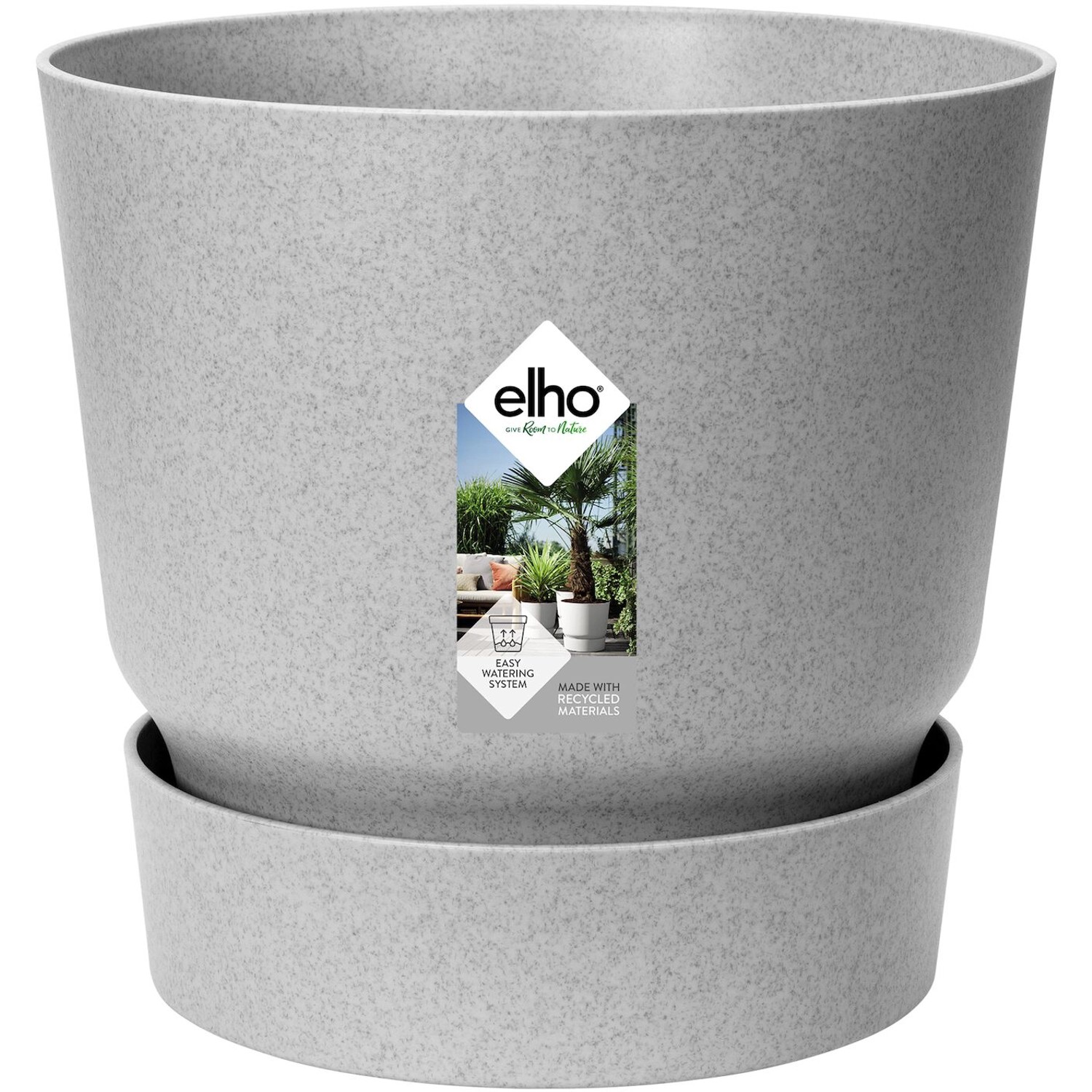 Elho Blumentopf Greenville Rund 14 cm Living Beton günstig online kaufen