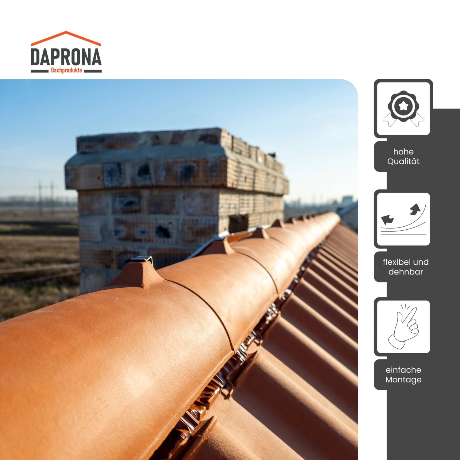 Daprona Firstrolle Alu Super Vent, 4x5m, schwarz, zur Abdichtung des Dachfirsts.