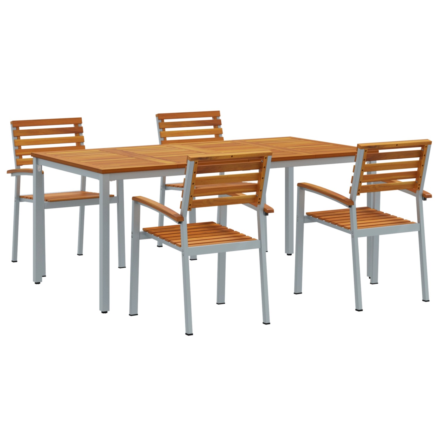 vidaXL 5-Teiliges Garten-Essbereich-Set aus Massivholz Akazie und Metall 32 günstig online kaufen