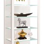 Ebuy24 Glasol3 Vitrinenschrank in Weiß mit Glasböden, ideal zur Dekoration und Aufbewahrung.