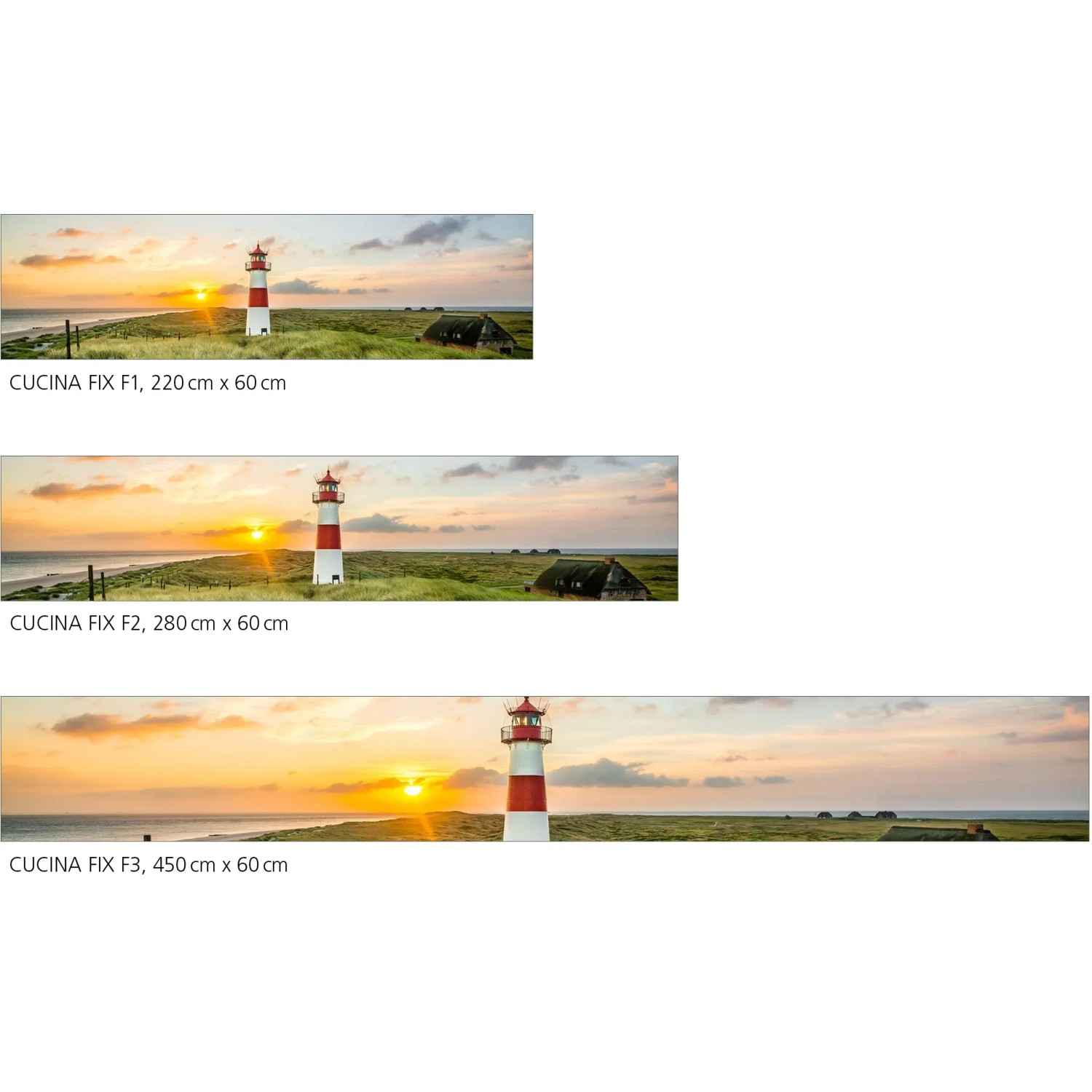 Myspotti Küchenrückwandfolie Leuchtturm Sylt, verschiedene Größen.