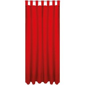 Roter Dekoschal Ellen mit Schlaufen, 140x245 cm, für Fenstervorhänge.