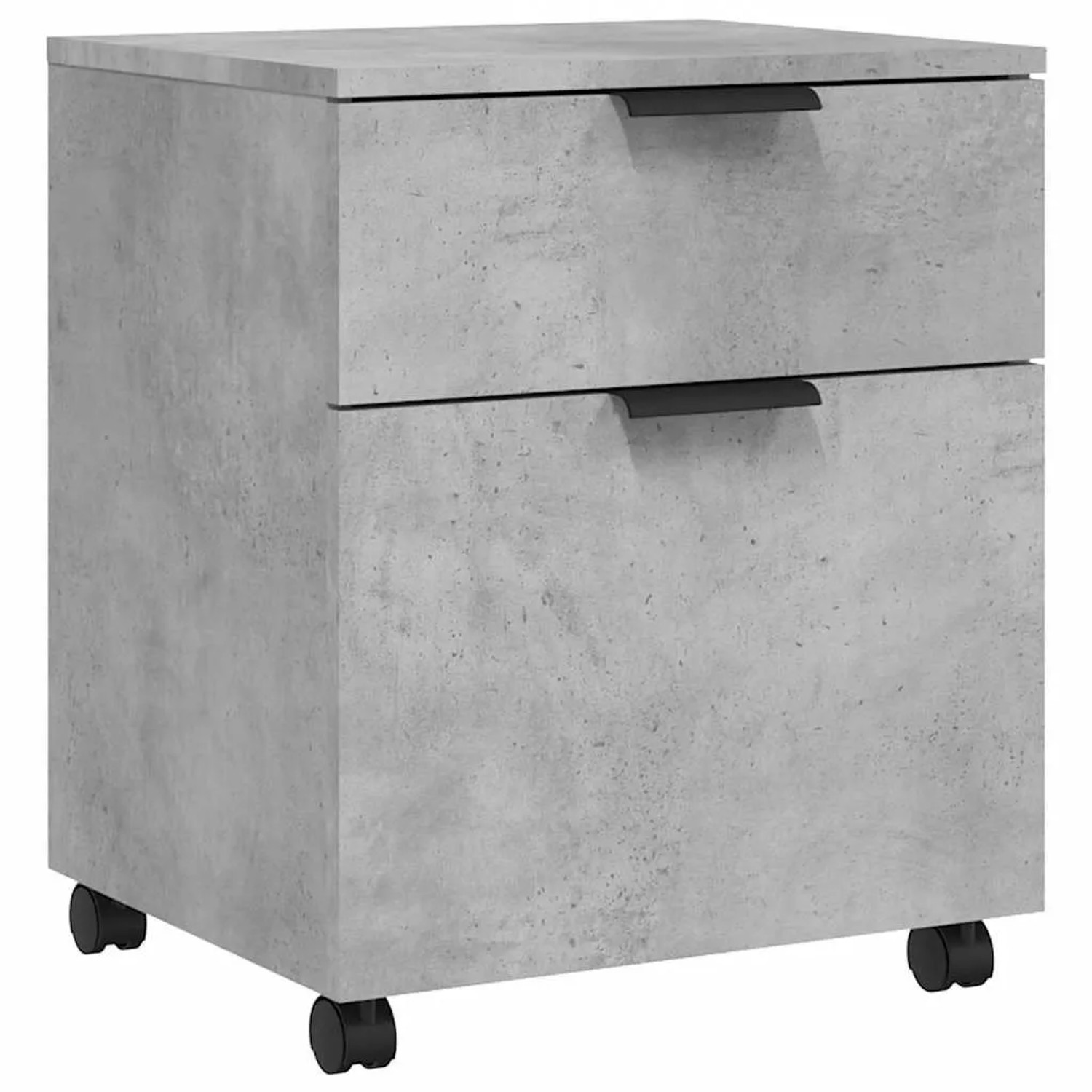 DELUKE Rollcontainer MOSAB Rollbar Betongrau 45x38x54cm Nachttisch Mit Rollen Aktenschrank Rollbar Kleiner Schubladensch...