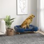 PawHut Hundesofa in Blau mit Kissen und Holzbeinen, ideal für große Hunde.