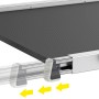 Hailo Treppenpodest TP1: Arbeitsplattform mit teleskopierbaren Schienen und Füßen zur flexiblen Anpassung.