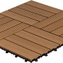 WPC-Fliesen Bavaro Teak, 4 Stück im Quadrat verlegt, Holzfliesen mit Klicksystem.