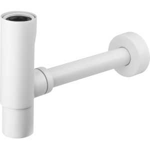 Weißer, matter baliv Flaschensiphon DS-3440 für Waschbecken.