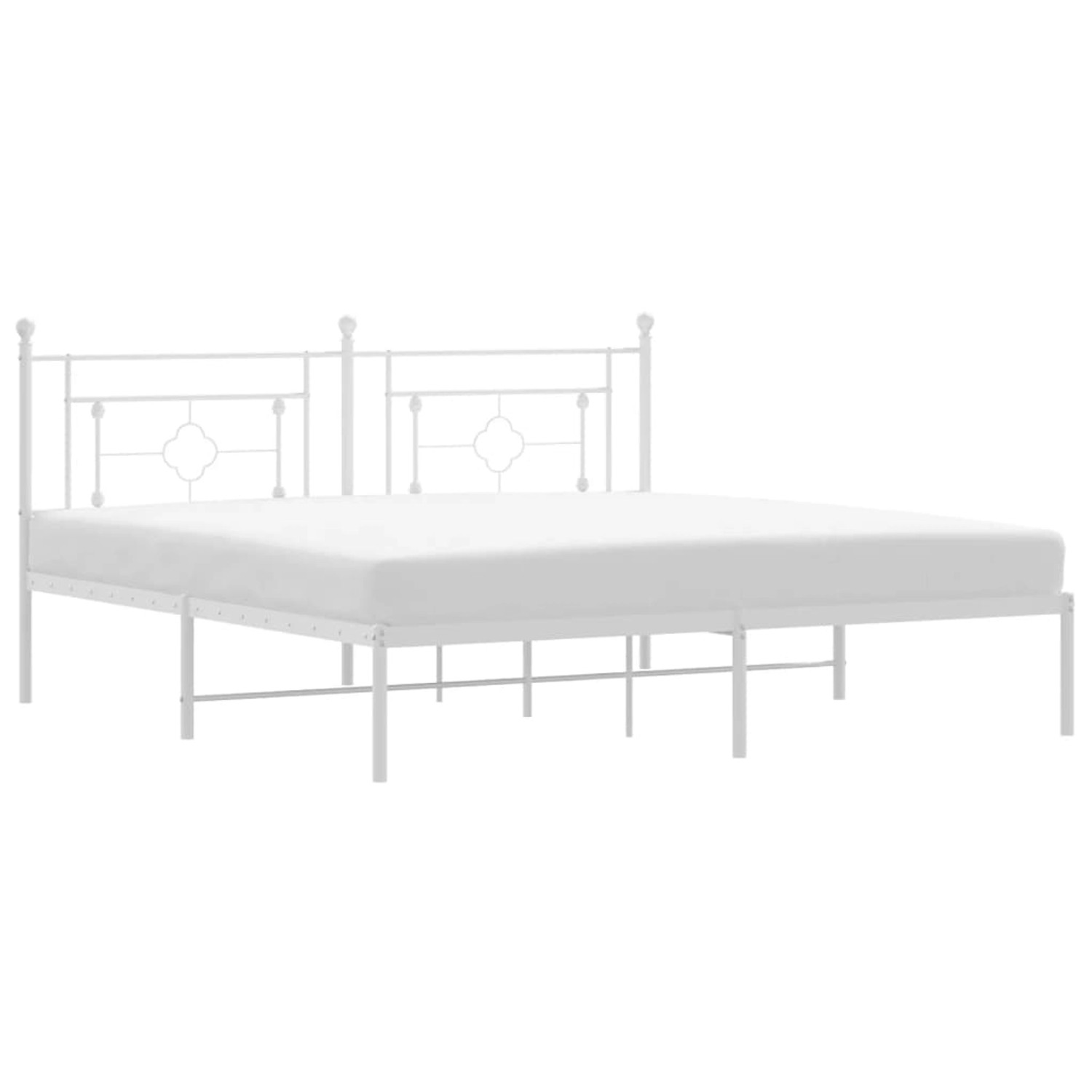 vidaXL Bettgestell mit Kopfteil Metall Weiß 183x213 cm 374393 günstig online kaufen