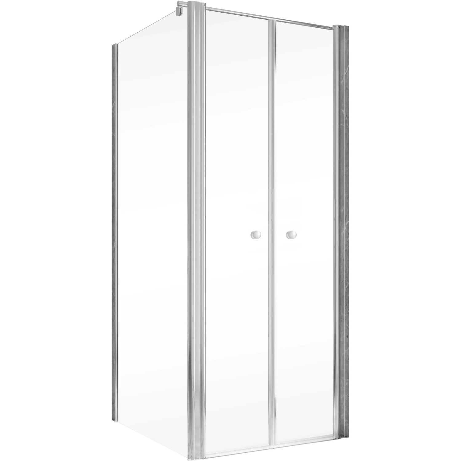 Schulte ExpressPlus Pendeltür mit Seitenwand, Chromoptik, 200x90 cm, für barrierefreie Dusche.